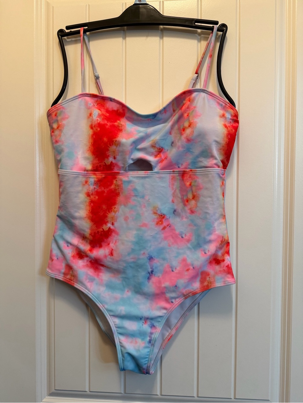 NEVER WORN Tie-Dye One-Piece Swimsuit in Pink, Red & Blue